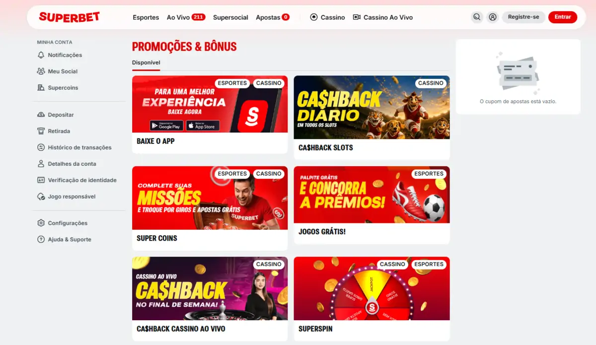 Superbet cassino online com bonus de cadastro Superbet bonus no cadastro