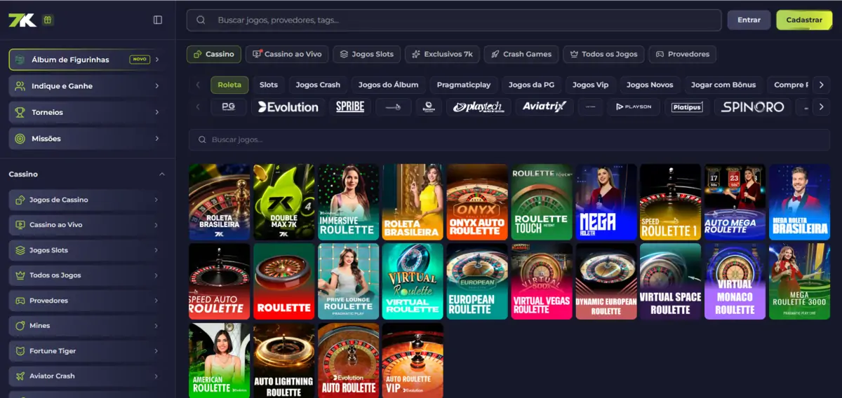 Bet7K roleta ao vivo