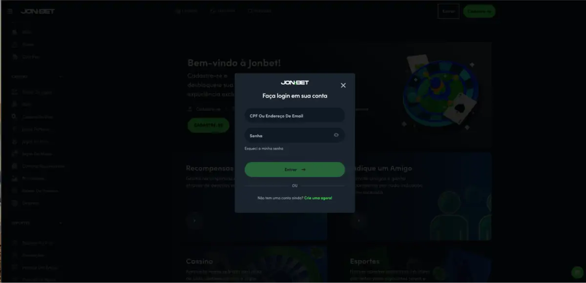Jonbet login