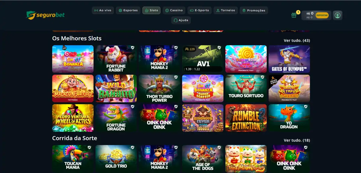 Segurobet: Melhores Slots Segurobet: Jogos Populares