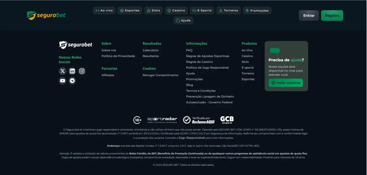 Segurobet: Regulamentação Segurobet: Licença