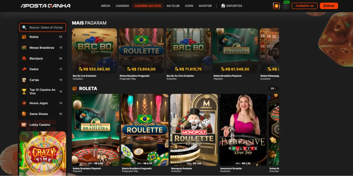 Aposta Ganha jogos de cassino