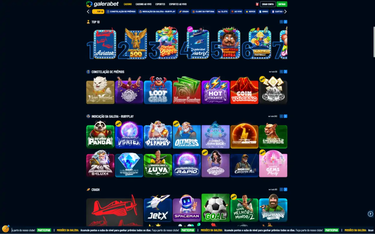 Galera Bet - Slots, Crash Games Galera Bet - Cassino Online