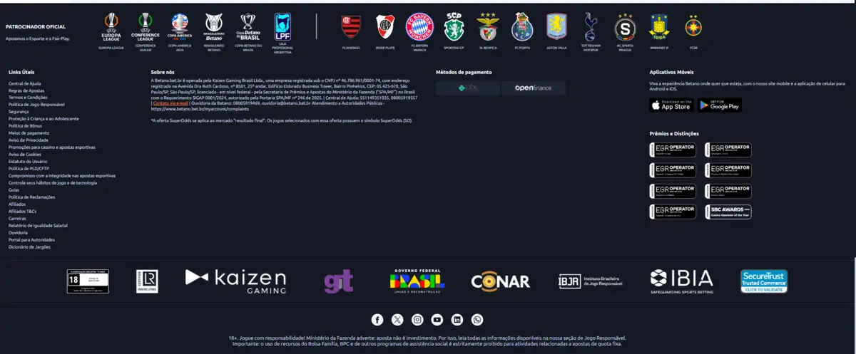 Betano - website com licença