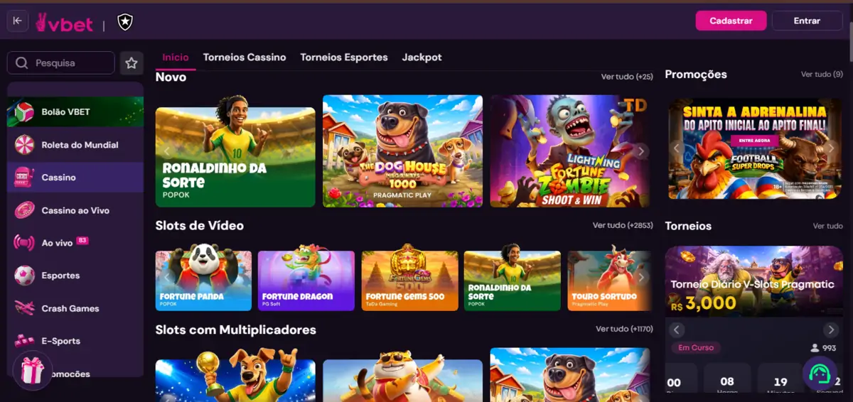 VBet: homepage