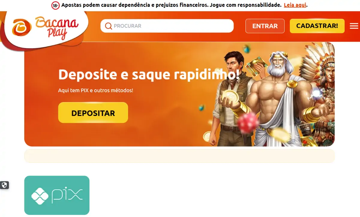 Depósito Pix em cassino com dinheiro real Depósito via Pix cassino online