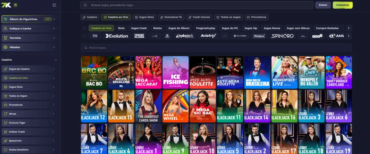 Bet7K live casino