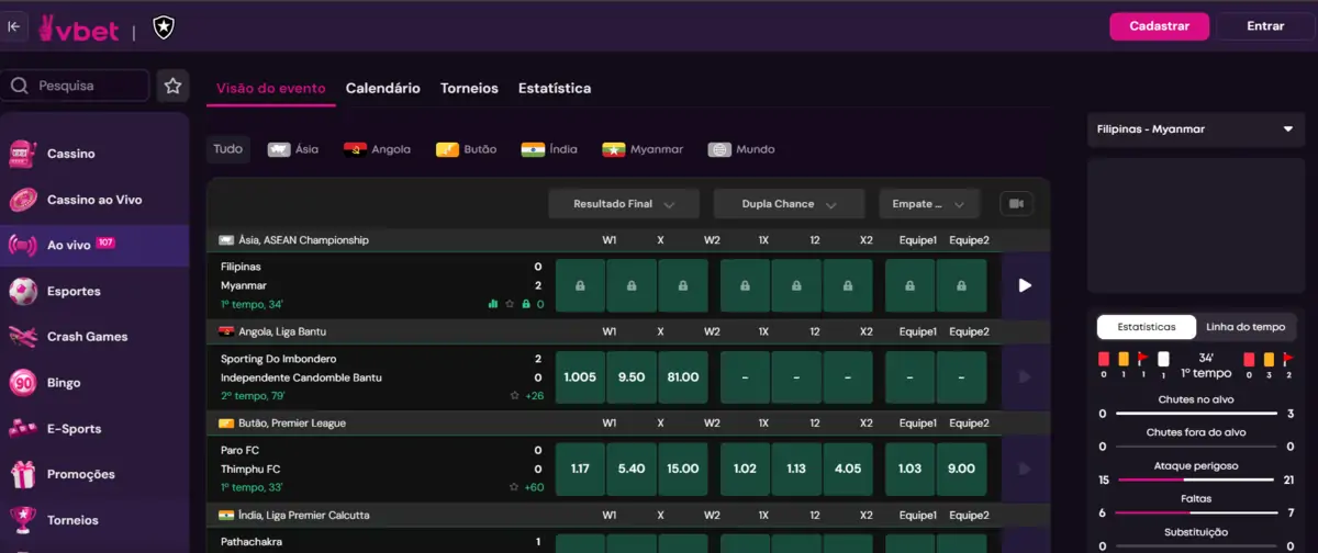 Vbet Casino ao vivo