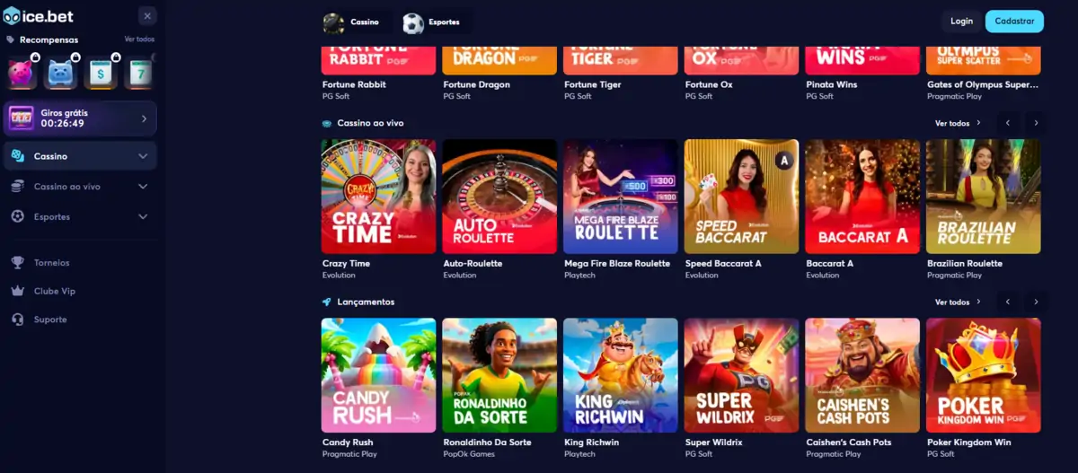 Ice Casino ao vivo