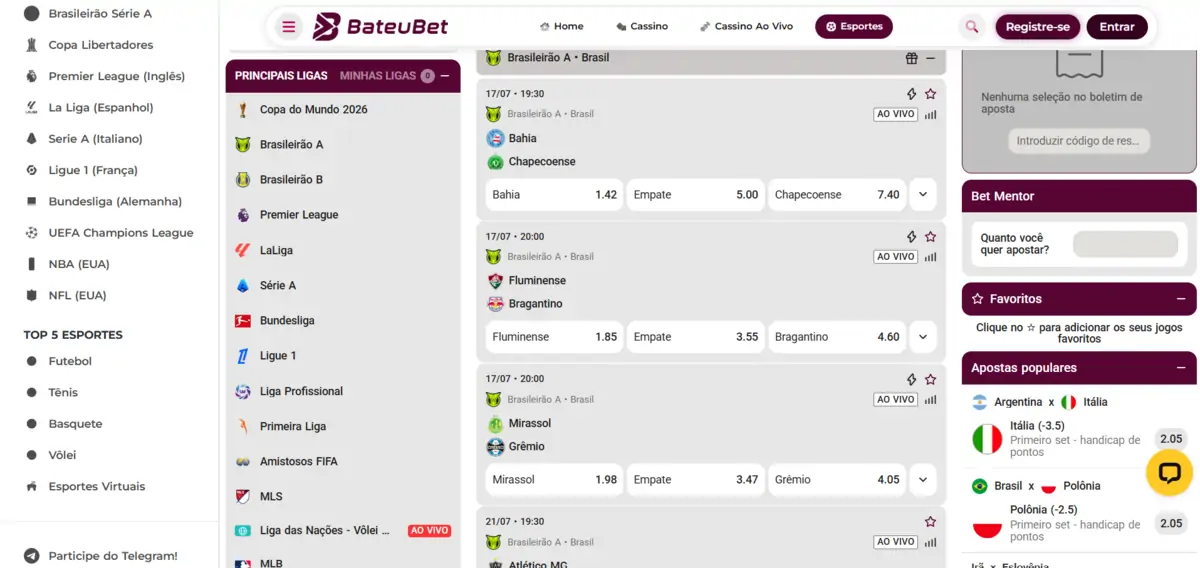 BateuBet - página de apostas esportivas