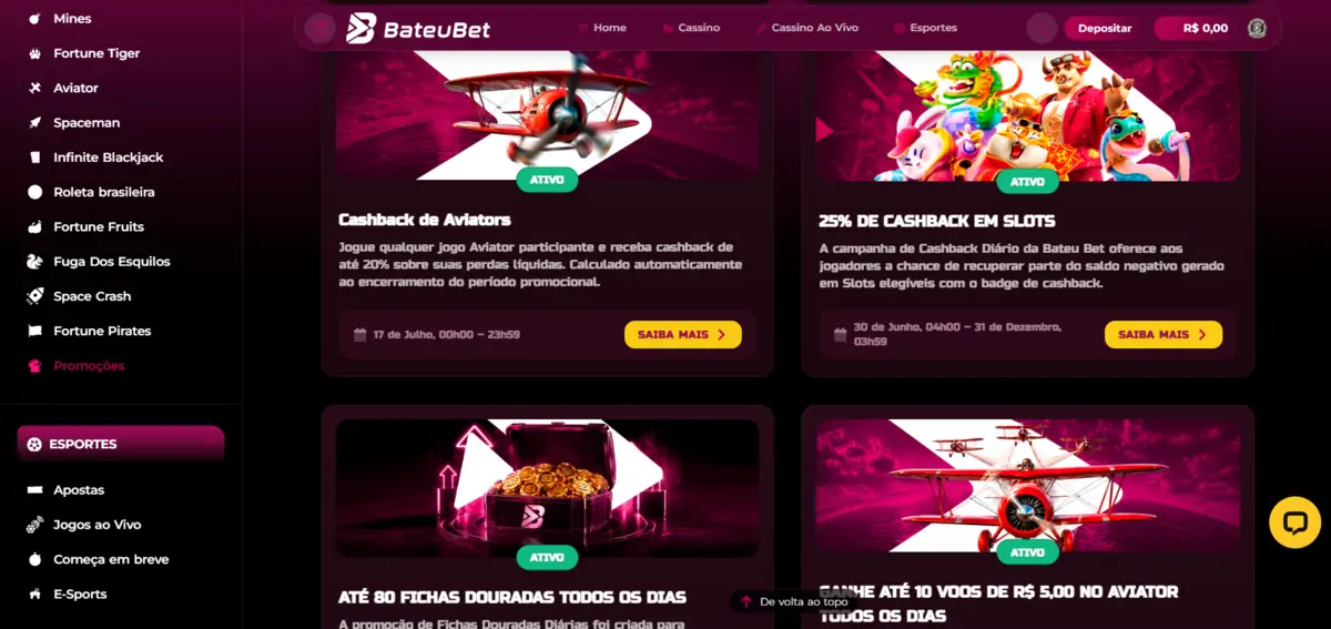 BateuBet promoções