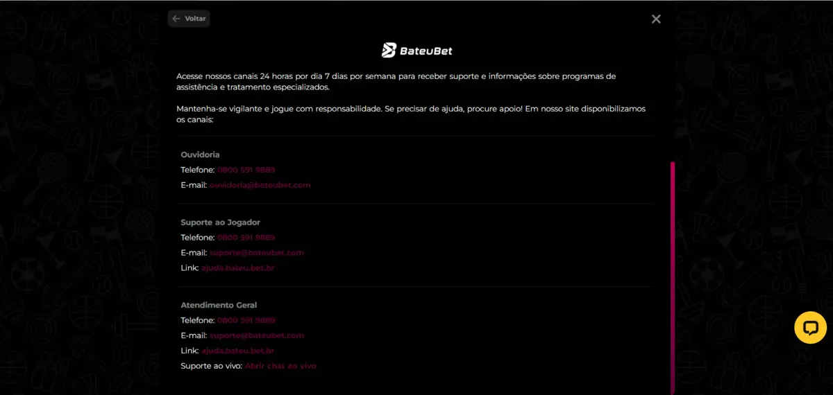 BateuBet suporte ao cliente