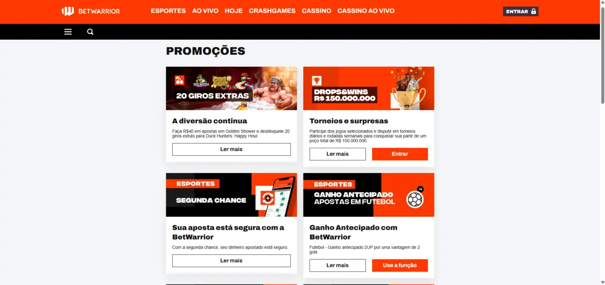 BetWarrior - ofertas de cassino BetWarrior - página de promoções