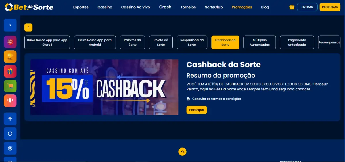BetDaSorte - Cashback da Sorte