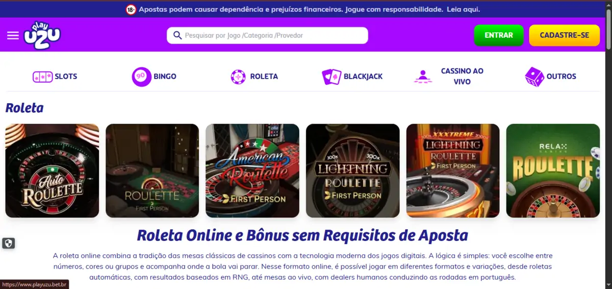 PlayUZU - roleta online