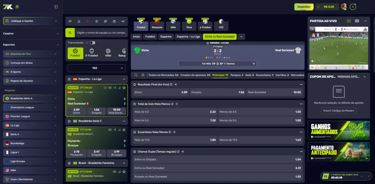 7K Bet - página com odds ao vivo, e Criador de Apostas 7K Bet - apostas ao vivo com transmissão