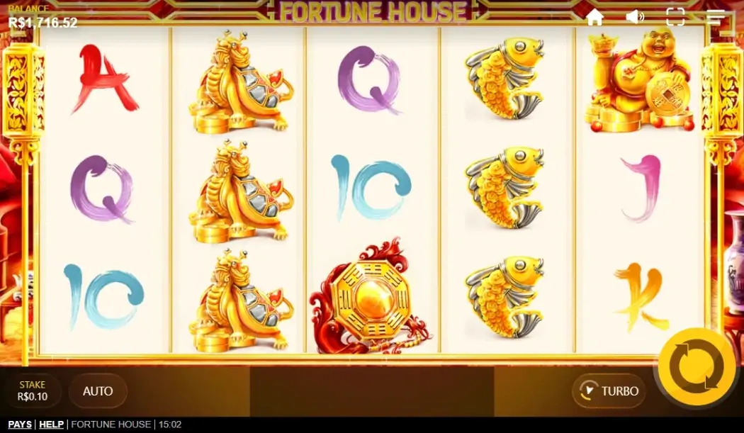 Fortune House da Red Tiger, 20 linhas lidas em três direções e quatro Scatters de 2x2 Fortune House da Red Tiger, 20 linhas lidas em três direções e quatro Scatters de 2x2