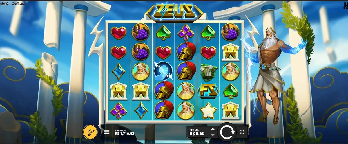 Ze Zeus, grade 6x5 de aglomerados e moedas escondidas da Hacksaw Gaming