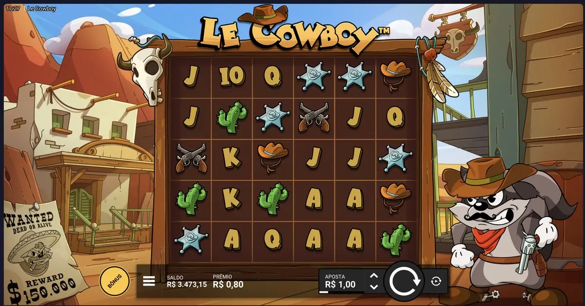 Le Cowboy demo, grade 6x5 com prêmio em grupos e tambor de revólver