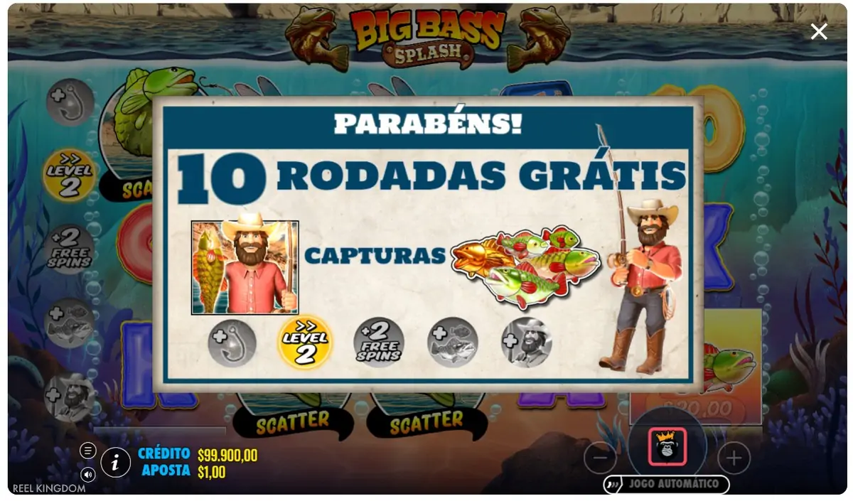 Big Bass Splash, início das rodadas grátis