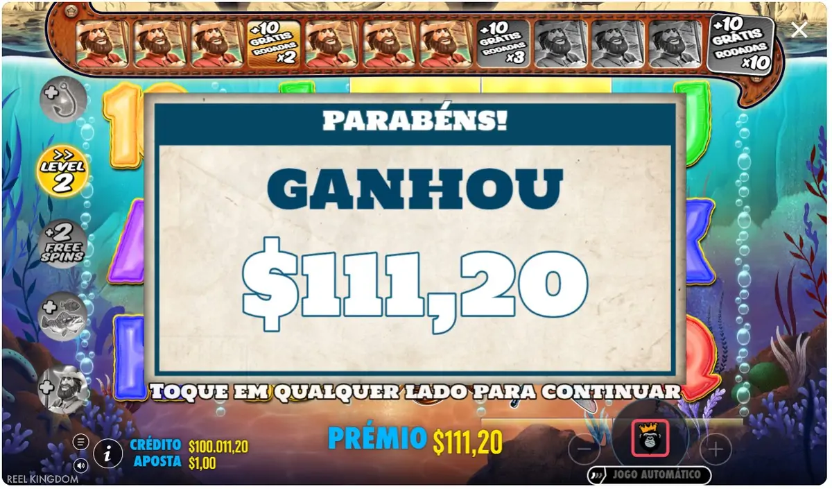 Big Bass Splash, resultado das rodadas grátis