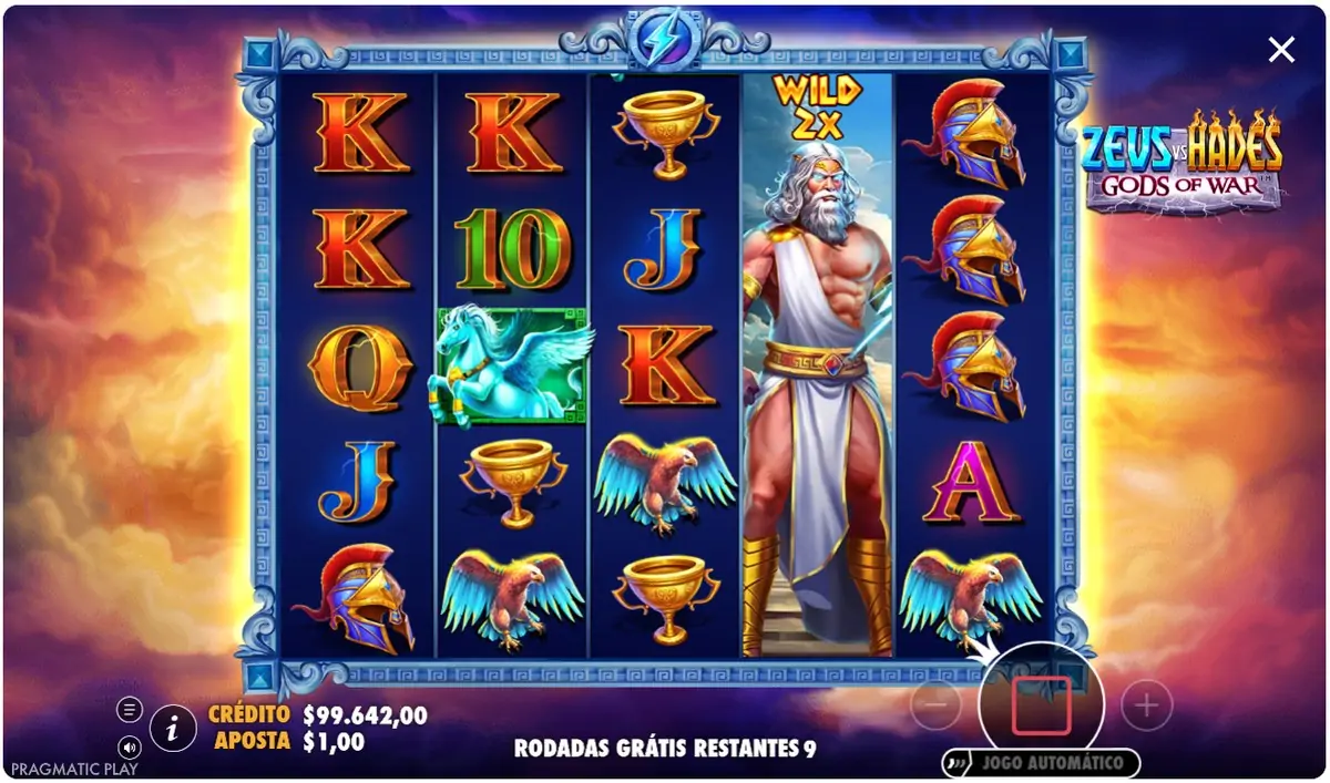 Zeus vs Hades, rodadas grátis no modo Zeus