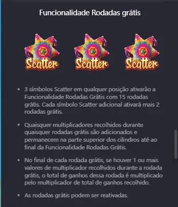 Pinata Wins, regras das rodadas grátis